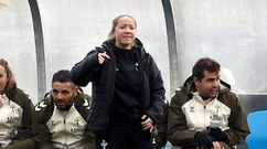 Vicky Vzquez, dirigiendo a As Celtas en un partido de esta temporada en A Madroa.