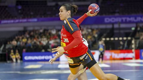 La viguesa Elba �lvarez, en el encuentro de la selecci�n espa�ola contra Serbia.