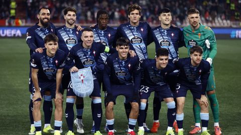 Equipo titular del Celta ante el Estrella Roja en Belgrado este jueves.