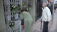 La tienda de Cristina Cabo, improvisado lugar de recuerdo