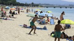Playa de O Bao, en A Illa de Arousa, este domingo
