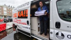 Garc�a Seoane, durante la protesta que realiz� para demandar el inicio de las obras