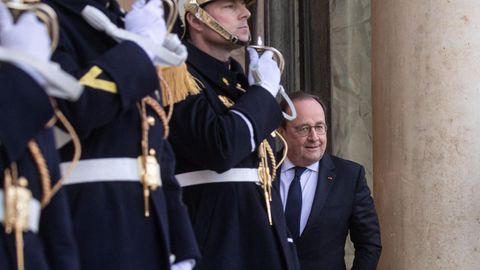 El expresidente francs Franois Hollande, a su llegada a un acto en el palacio del Elseo.