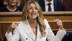 La vicepresidenta segunda y ministra de Trabajo, Yolanda Daz, durante el pleno en el Congreso.
