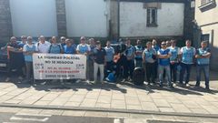 Imagen de la protesta ocurrida este martes en Lugo delante de la comisar�a de la polic�a.