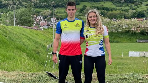 Javier Rodr�guez y Nuria Romero, palistas del Club de Pirag�ismo Cidade de Lugo.
