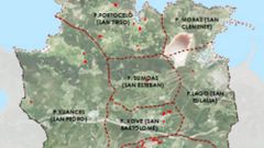 Parte de las zonas donde Xove pretende reclasificar suelo