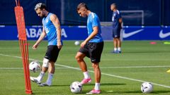 Yeremay, durante un entrenamiento reciente en Abegondo