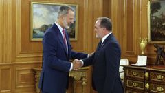 El rey recibe en Zarzuela al presidente de UPN en el arranque de su ronda de consultas