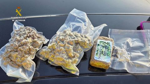 La droga incautada en un control en Sanxenxo