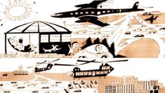 En 1999, La Voz rescat� unas ilustraciones de la revista Life Magazine, de 1954, que dibujaban un futuro con fant�sticas viviendas sostenibles para todos (�y todas?), autobuses-helic�ptero y aviones para viajar a las ant�podas en tres horas