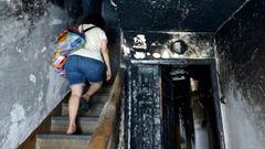 Incendio en el barrio de Ribadavia, en Vigo