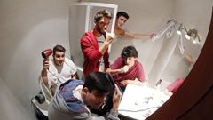 Estudiantes en un piso compartido.