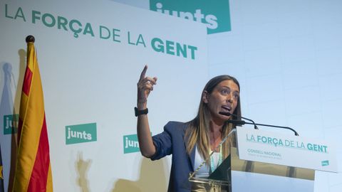 La portavoz parlamentaria de Junts, M�riam Nogueras, en el consejo nacional del partido.