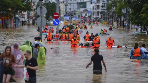 Imagen de la inundaci�n registrada el pasado noviembre del 2025 en Nha Trang, en la costa sur de Vietnam. 