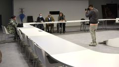 Reuni�n de personal convocada en el Concello de Pontevedra que no se pudo celebrar por falta de qu�rum al plantar la mayor�a de los sindicatos al gobierno local