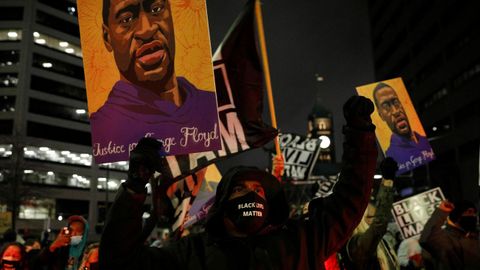 Concentraci�n en recuerdo de George Floyd en Minneapolis (Minnesota) durante el juicio por su asesinato