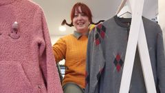 Mar�a Permuy de la mercer�a Costuras de Fene disfrazada de Pippi Calzaslargas.