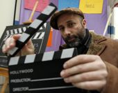 Alfonso Zarauza ayer en el instituto de Valga. 