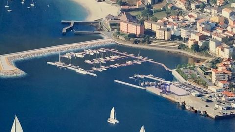 Recreaci�n del proyecto de remodelaci�n del puerto de Corcubi�n