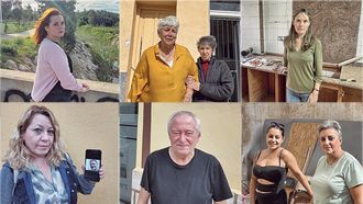 LAS VCTIMAS. Saray Ruiz, que perdi a su padre; Elena y Carmen, en el barranco del Poyo; Rosa lvarez, en casa de su padre fallecido; Encarna Martnez, con una foto de su hermano muerto; Alejandro Guzmn, que salv a su hija discapacitada, e Isabel Solaz y su hija, en su casa inhabitable. C.P.