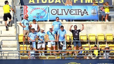 Aficionados del Celta, durante el partido entre el Fortuna y el C�diz en el Nuevo Mirandilla.