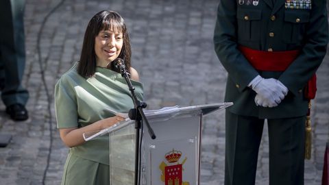 La directora general de la Guardia Civil, Mercedes Gonz�lez, durante el acto oficial de relevo de mando y asunci�n del cargo, en la sede de la Comandancia de la Guardia Civil, el 27 de mayo de 2026.
