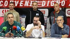 Rueda de prensa de los sindicatos con motivo de la huelga del metal en Vigo