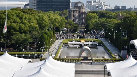 La Campana de la Paz suena a la hora exacta en la que la bomba at�mica cay� sobre Hiroshima