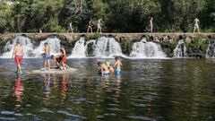 Zona de baño del área recreativa de A Veronza, en el municipio de Ribadavia