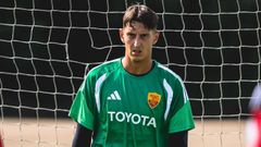 Pierluigi Gollini, durante un entrenamiento del Roma.