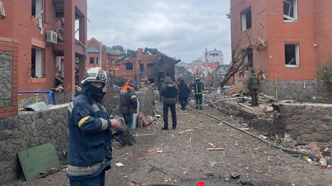 Edificios destruidos en Kiev