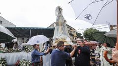 Romera da Milagrosa en Carballo pasada por auga, nunha imaxe de arquivo.