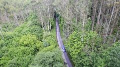 Carretera en Cerdido, en una foto de archivo