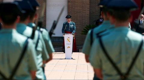 Pedro Garrido, en el 2018, tras jurar como jefe en Catalu�a de la Guardia Civil