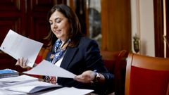 Elena Candia, durante la rueda de prensa posterior a la Xunta de Goberno Local de Lugo de este lunes