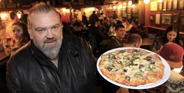 Jos� Manuel V�zquez, Leman, anoche, en Pizzbur, la matriz del grupo Galipizza, con una de las originales propuestas culinarias. 