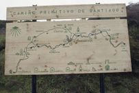 Mapa de la ruta colocado por Molina en O Acevo en 1992. 