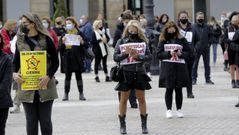 Protesta de peluqueras y barberos en Mar�a Pita