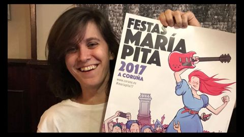 La ilustradora Xulia Pis�n es la autora del cartel de las Fiestas de Mar�a Pita 2017