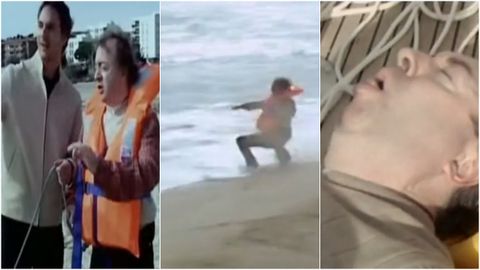 Fotogramas extra�dos de la pel�cula �FBI: Frikis Buscan Incordiar� cuando Paco Porras sufri� la rotura de dos costillas y el desplazamiento de v�rtebras en una peligrosa acci�n