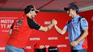 Pecco Bagnaia y Marc Mrquez.Pecco Bagnaia, piloto de Ducati, y Marc Mrquez
