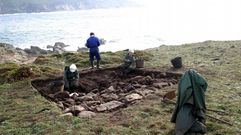Excavaciones en el Castro de Coci�adoiro, antes de que se efectuase el desmonte de Langosteira 