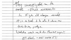 Imagen del documento que hizo p�blico el juez y que podr�a ser la nota de suicidio de Epstein