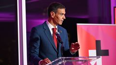 El presidente del Gobierno, Pedro Snchez, durante un acto de su viaje para asistir al ochenta perodo de sesiones de la Asamblea General de Naciones Unidas.