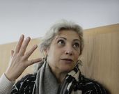 Carmen Pin�s, ayer en la Fundaci�n Luis Seoane. 