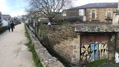 Acceso al palacio por el portal�n de la R�a Falc�n, pegada a la Muralla de Lugo