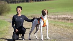 Valeria Batire con su perro Azkar subcampeona del mundo de Canicross