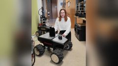 Aina Mena,�en una de las aulas de la Escuela de Ingenier�a de Lugo