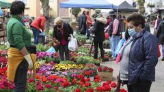 Las mascarillas se siguen utilizando en Galicia aunque no sean obligatorias, tambi�n al aire libre, como se puede observar en esta imagen de la feria de Carballo
